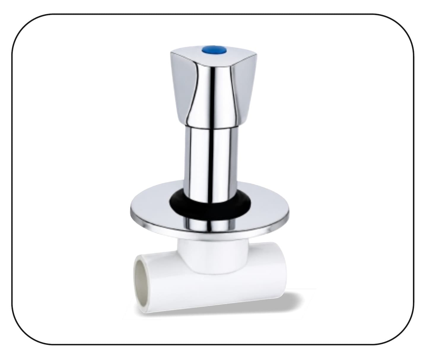 uPVC concealed full turn valve with its wall flange and allen key