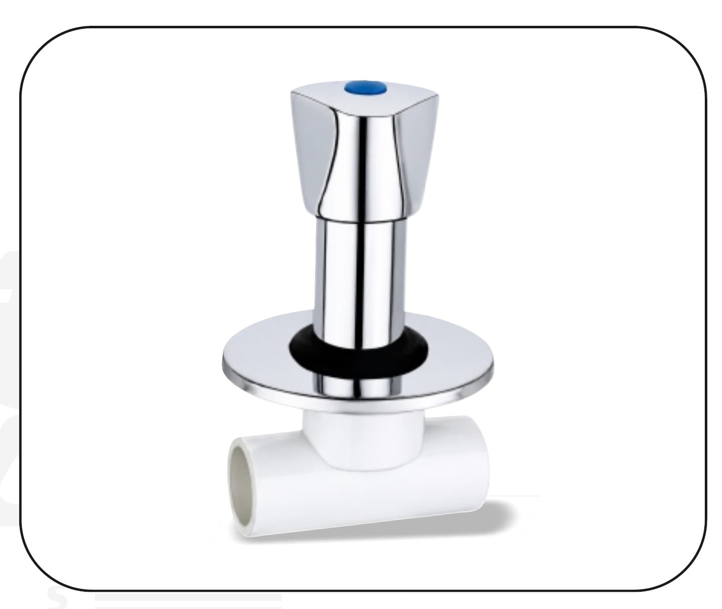 uPVC concealed quarter turn valve with its wall flange and allen key