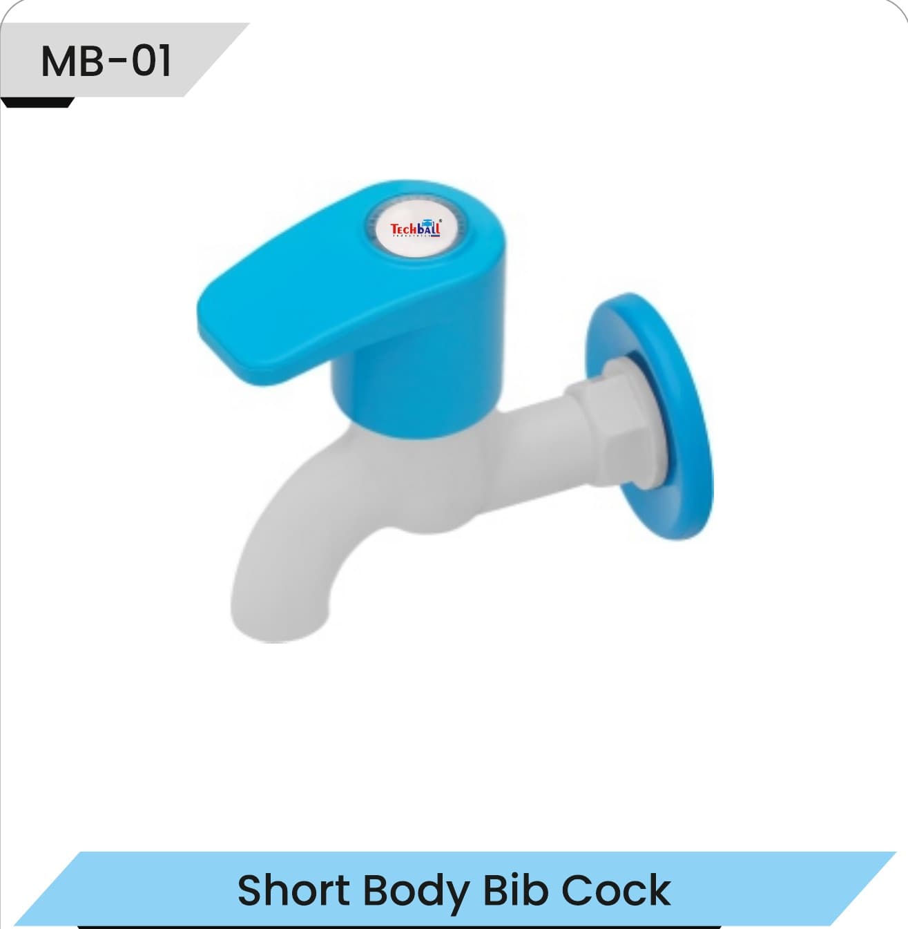 MB-01 short body bib cock in the blue Mega PTMT finish