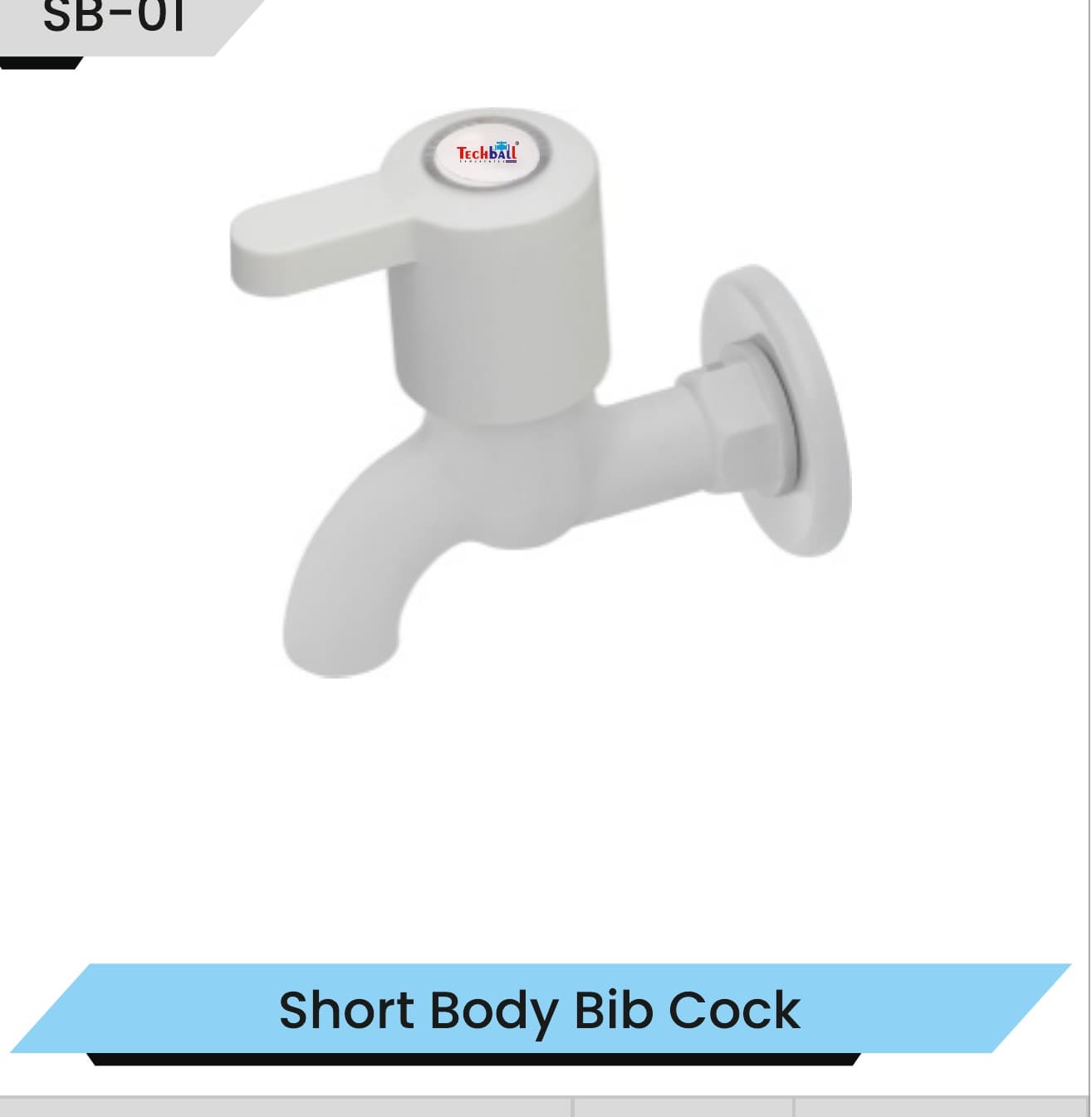 SB-01 short body bib cock in the white Star PTMT finish